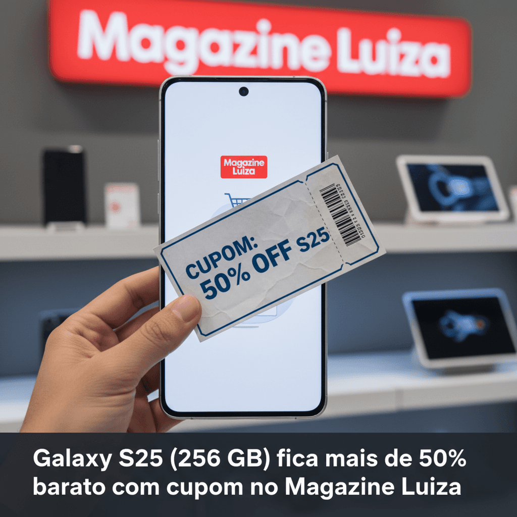 Galaxy S25 256GB com 52% off no Magazine Luiza via Pix