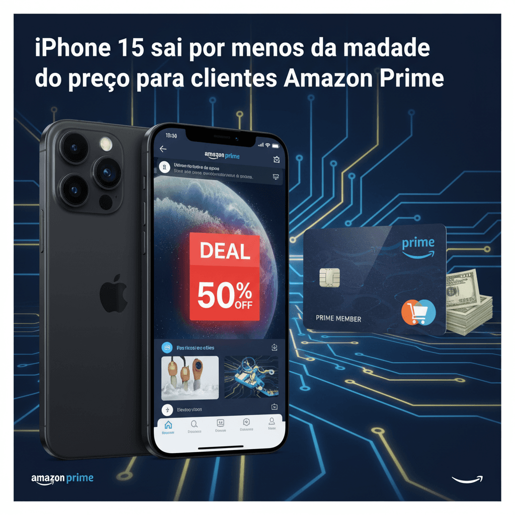 iPhone 15 com desconto de mais de 50% para assinantes Amazon Prime no Brasil