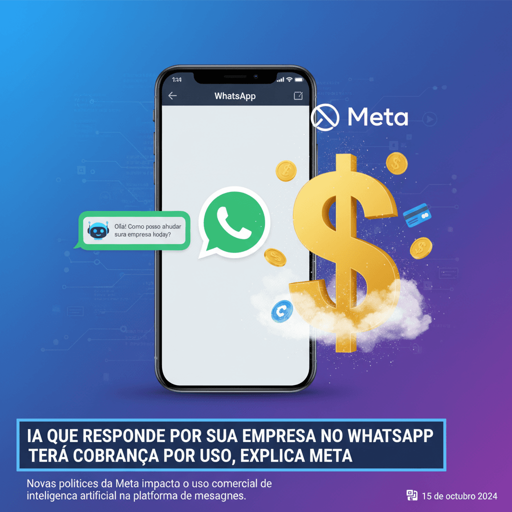 Meta Business Agent no WhatsApp terá cobrança por tokens a partir de 2026